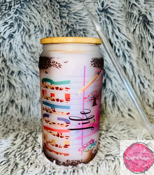 Teacher Life 16oz Libby Glass