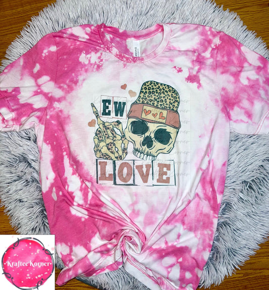 Ew Love Skellie Bleached Adult Unisex T-shirt