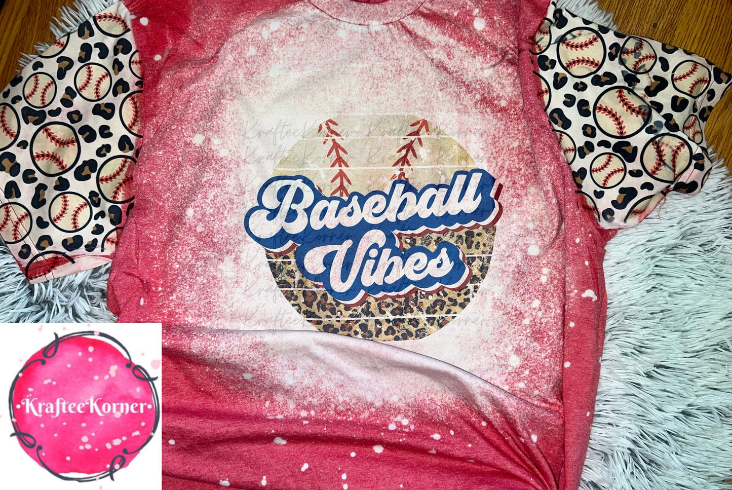 Baseball Vibes Bleached Unisex T-shirt