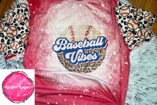 Baseball Vibes Bleached Unisex T-shirt