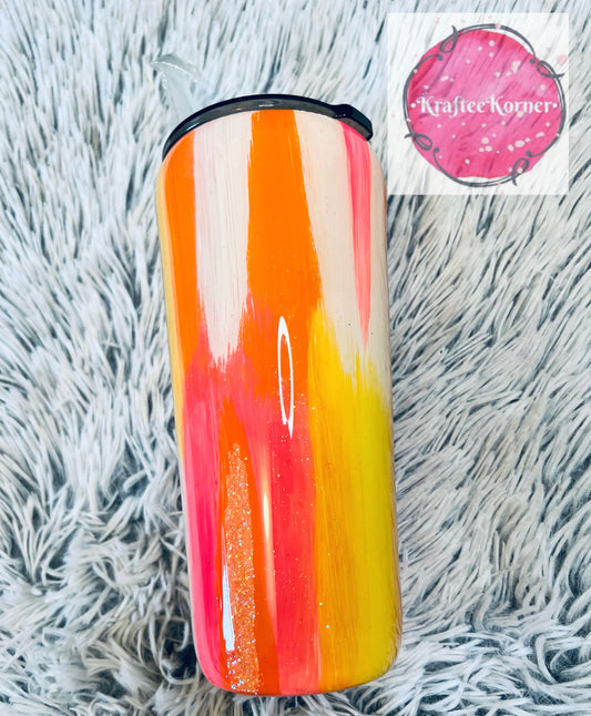 Sunset Brush Stroke 22oz Slim Tumbler